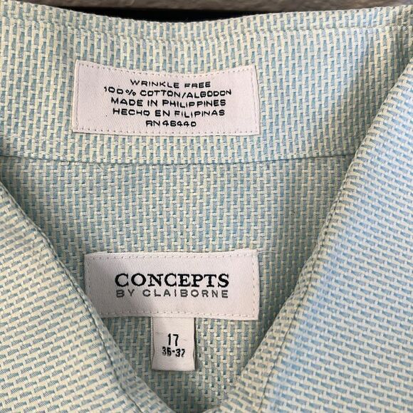Men's Concepts by Claiborne Long Sleeve Button Down Collared Shirt ~ Size 17 - Picture 2 of 8